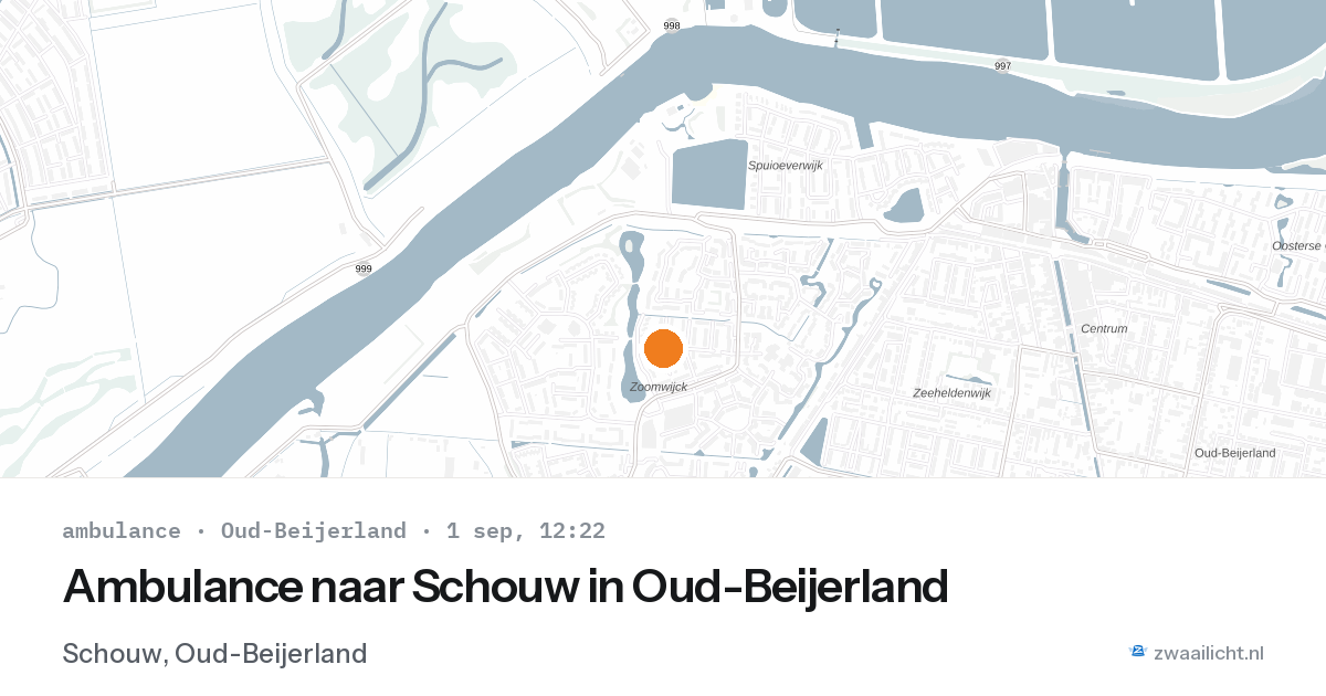 Ambulance naar Schouw in Oud-Beijerland — 1 sep 2026
