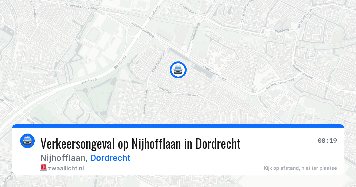 Verkeersongeval op Nijhofflaan in Dordrecht — 9 jul 2026