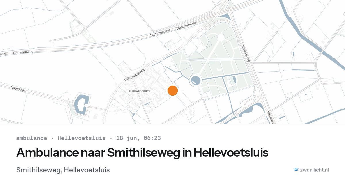 Ambulance naar Smithilseweg in Hellevoetsluis — 18 jun 2026