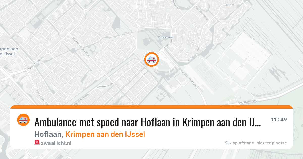 Ambulance met spoed naar Hoflaan in Krimpen aan den IJssel — 8 feb 2026