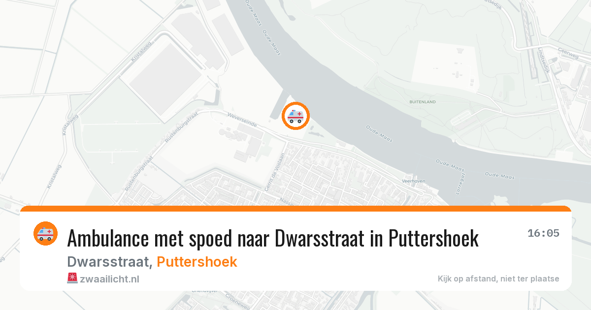 Ambulance met spoed naar Dwarsstraat in Puttershoek — 6 mrt 2026