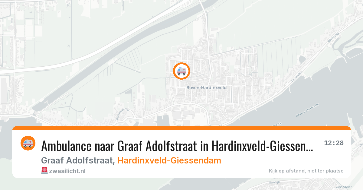 Ambulance naar Graaf Adolfstraat in Hardinxveld-Giessendam — 13 aug 2026