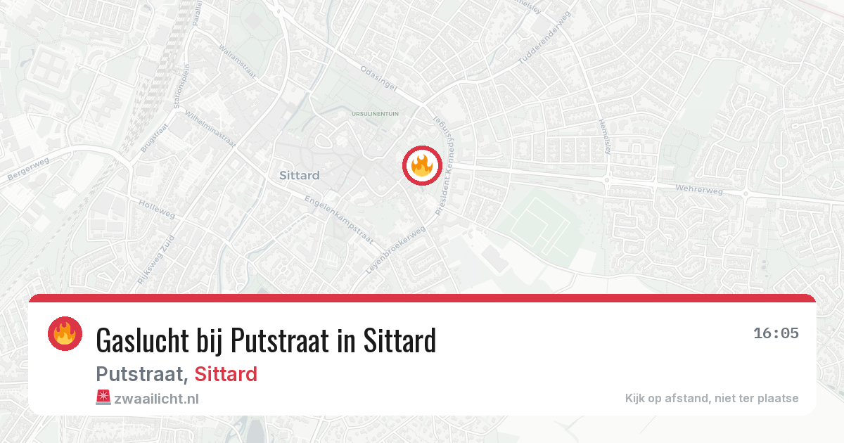 Gaslucht bij Putstraat in Sittard — 20 jul 2026