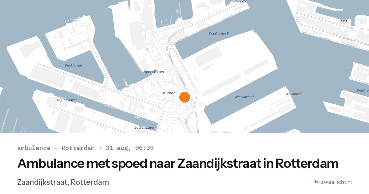 Ambulance met spoed naar Zaandijkstraat in Rotterdam — 31 aug 2026
