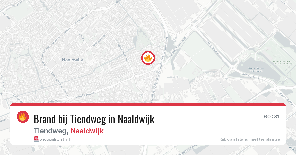 Brand bij Tiendweg in Naaldwijk — 22 apr 2026