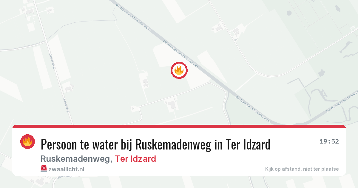 Persoon te water bij Ruskemadenweg in Ter Idzard — 13 aug 2026