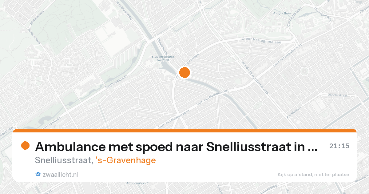 Ambulance met spoed naar Snelliusstraat in 's-Gravenhage — 20 aug 2026