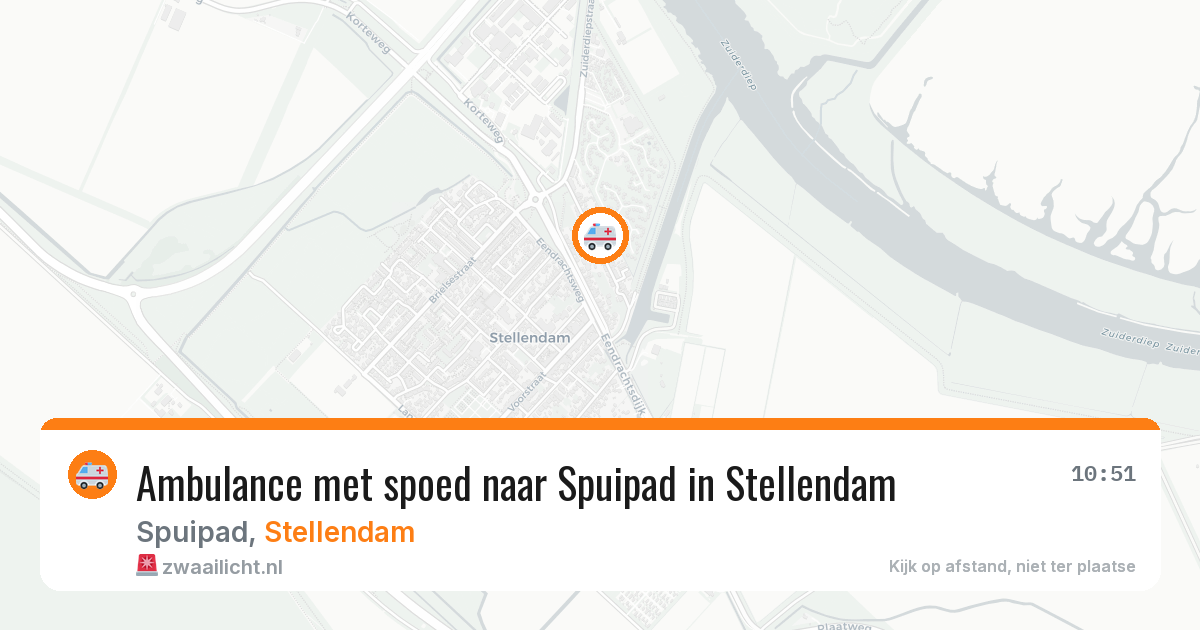 Ambulance met spoed naar Spuipad in Stellendam — 23 mrt 2026