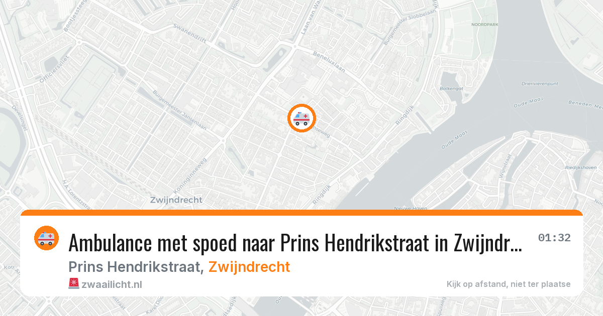 Ambulance met spoed naar Prins Hendrikstraat in Zwijndrecht — 18 jun 2026