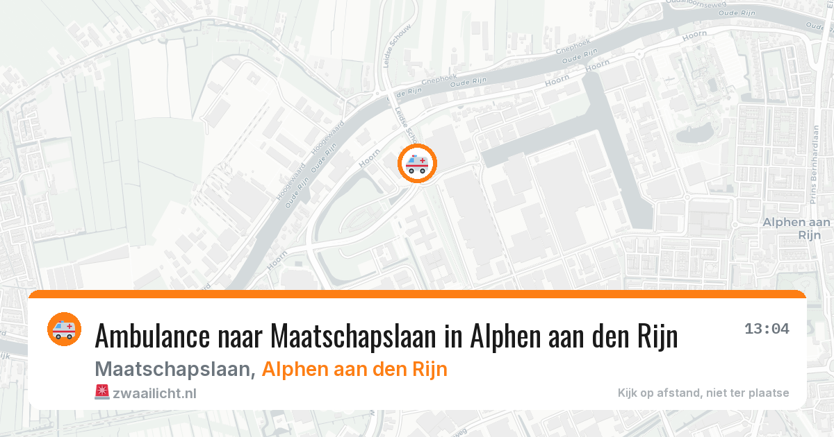 Ambulance naar Maatschapslaan in Alphen aan den Rijn — 1 aug 2026