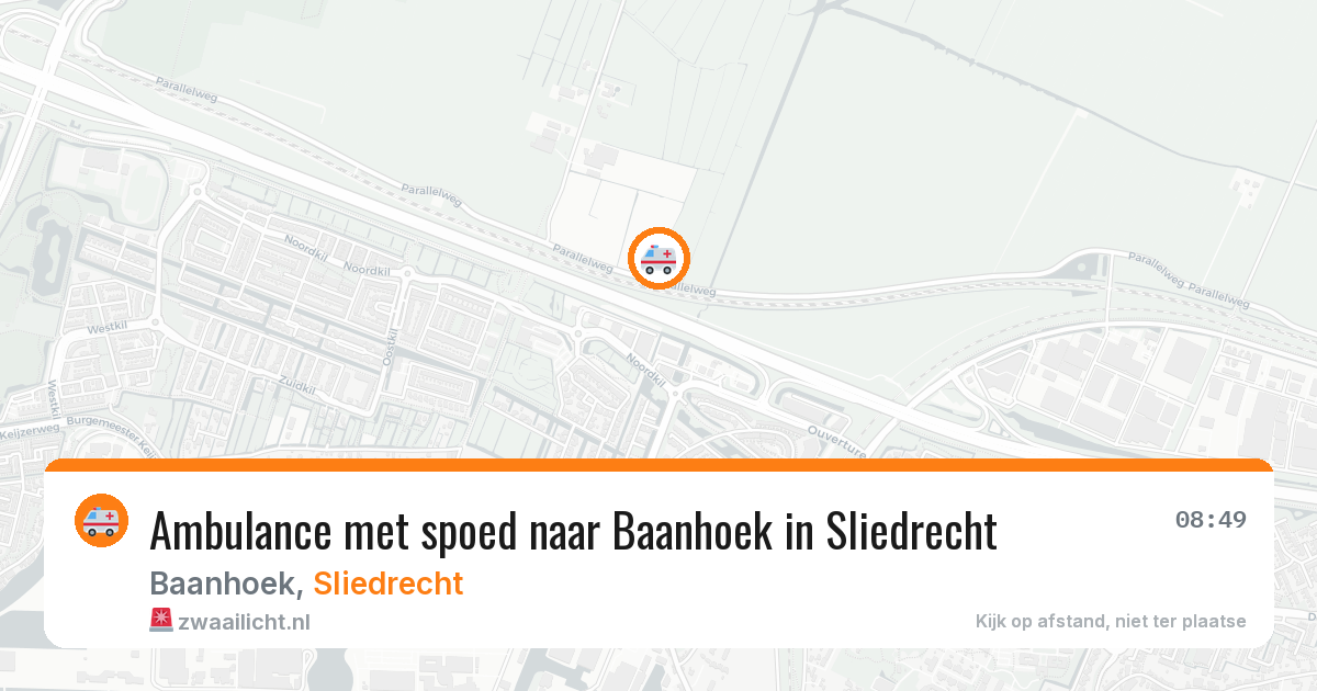 Ambulance met spoed naar Baanhoek in Sliedrecht — 25 mei 2026