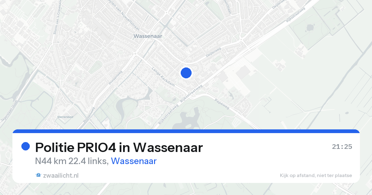 Politie PRIO4 in Wassenaar — 15 aug 2026 | 🚨 Zwaailicht.nl