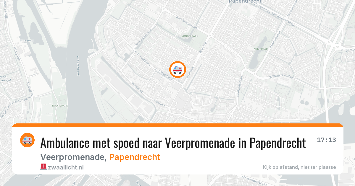 Ambulance met spoed naar Veerpromenade in Papendrecht — 16 mrt 2026