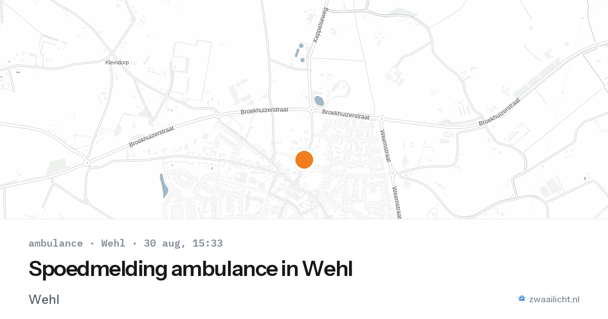 Spoedmelding ambulance in Wehl — 30 aug 2026