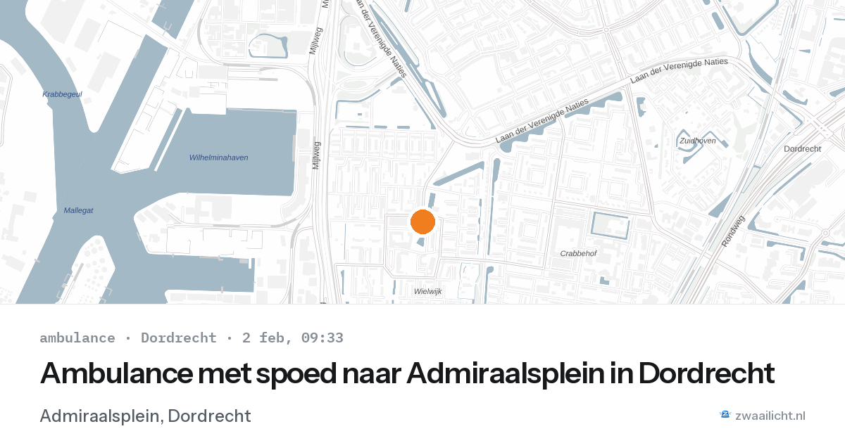 Ambulance met spoed naar Admiraalsplein in Dordrecht — 2 feb 2026
