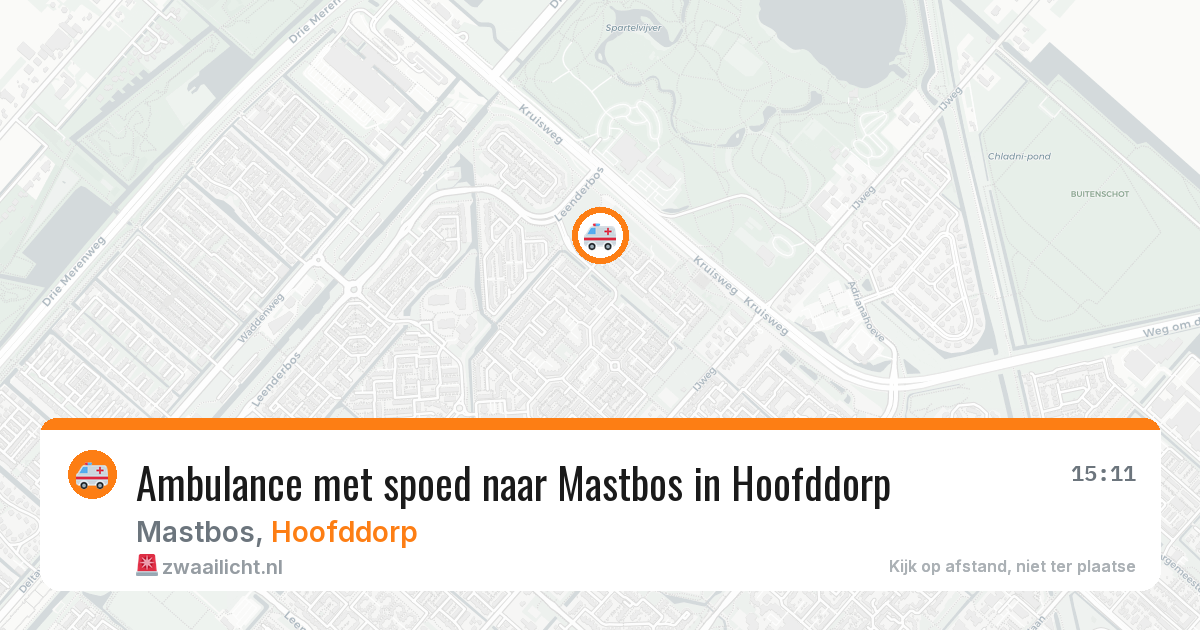 Ambulance met spoed naar Mastbos in Hoofddorp — 3 aug 2026
