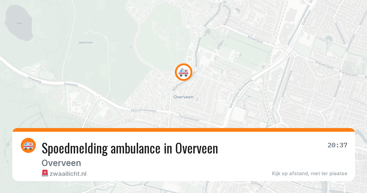 Spoedmelding ambulance in Overveen — 25 mei 2026