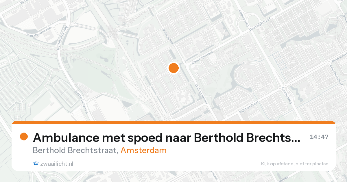 Ambulance met spoed naar Berthold Brechtstraat in Amsterdam — 18 aug 2026