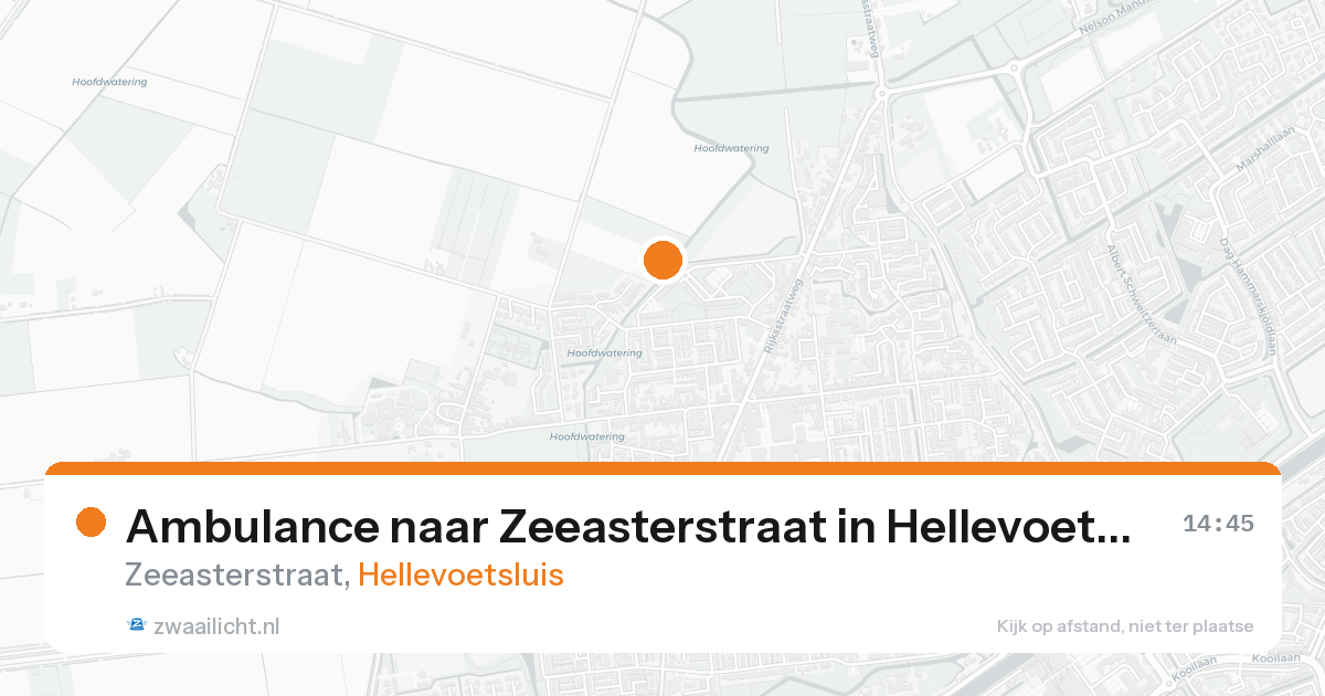 Ambulance naar Zeeasterstraat in Hellevoetsluis — 15 aug 2026