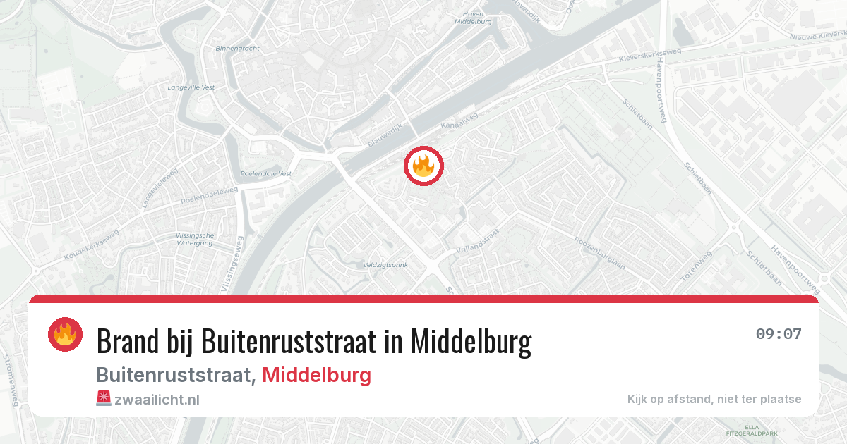 Brand bij Buitenruststraat in Middelburg — 17 mei 2026