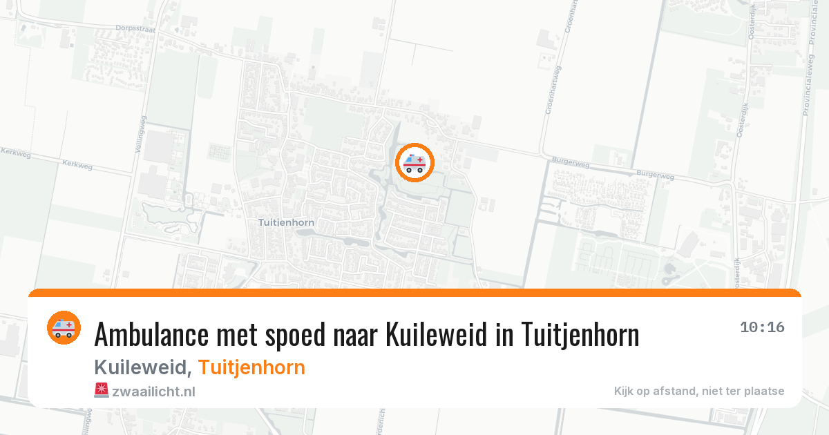 Ambulance met spoed naar Kuileweid in Tuitjenhorn — 27 mei 2026
