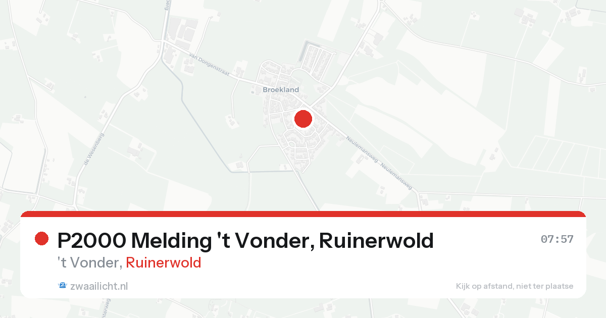 P2000 Melding 't Vonder, Ruinerwold — 17 aug 2026