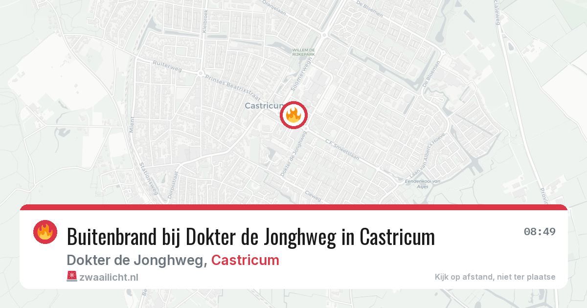 Buitenbrand bij Dokter de Jonghweg in Castricum — 28 jul 2026