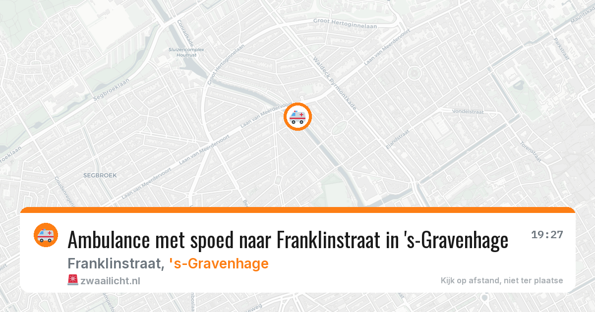 Ambulance met spoed naar Franklinstraat in 's-Gravenhage — 3 jun 2026