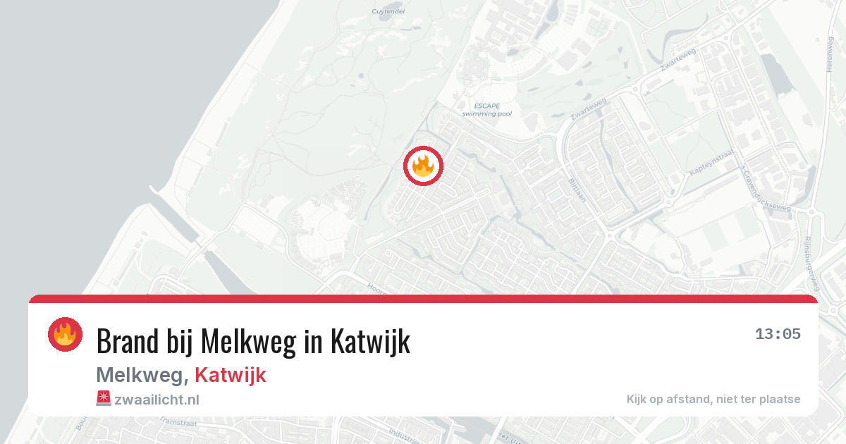 Brand bij Melkweg in Katwijk — 13 jul 2026