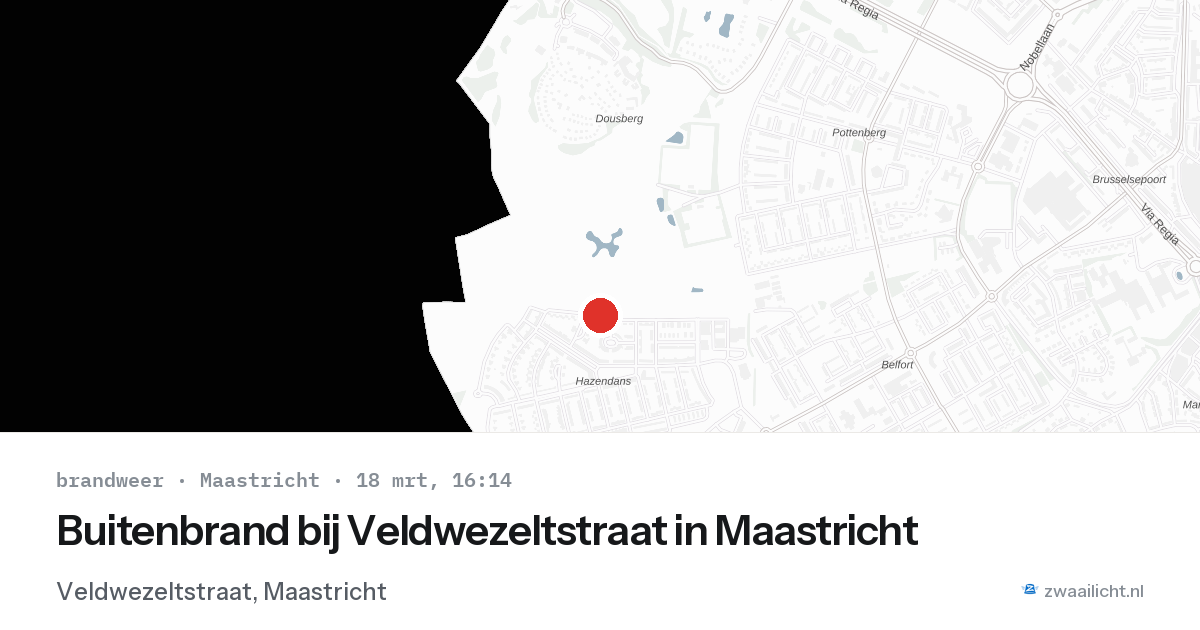 Buitenbrand bij Veldwezeltstraat in Maastricht — 18 mrt 2026