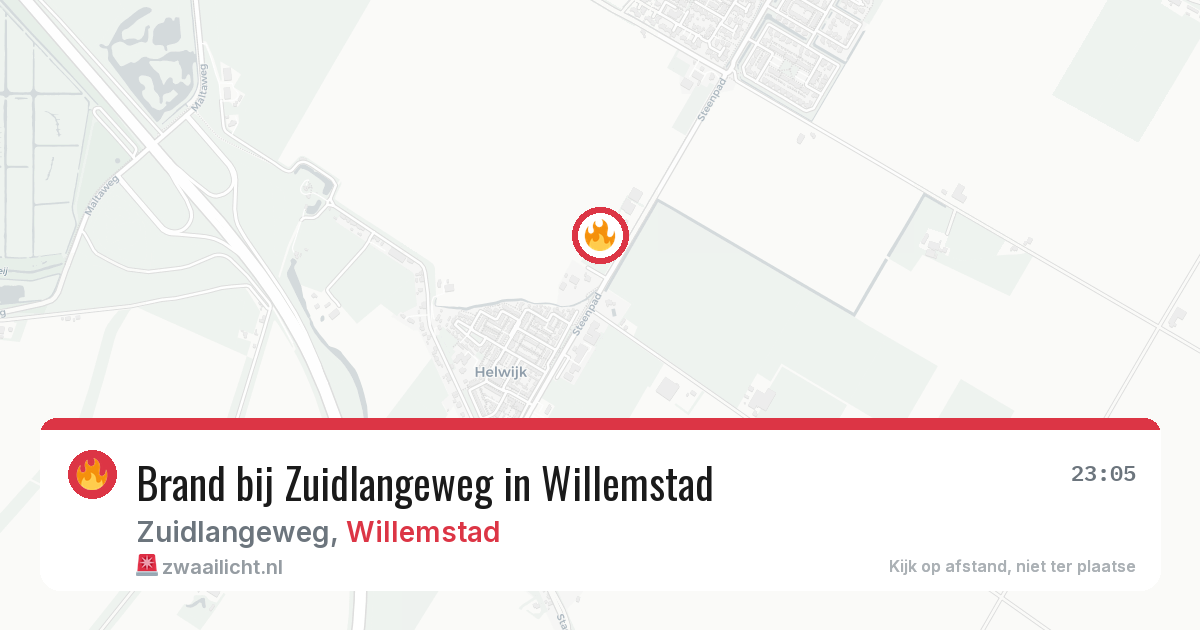 Brand bij Zuidlangeweg in Willemstad — 27 apr 2026
