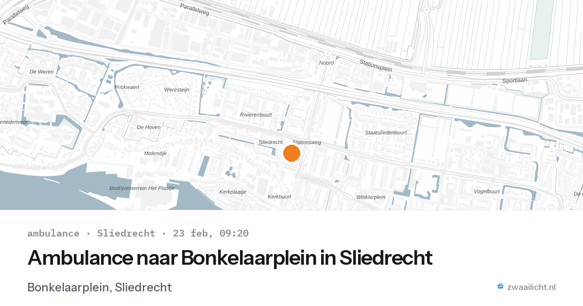 Ambulance naar Bonkelaarplein in Sliedrecht — 23 feb 2026