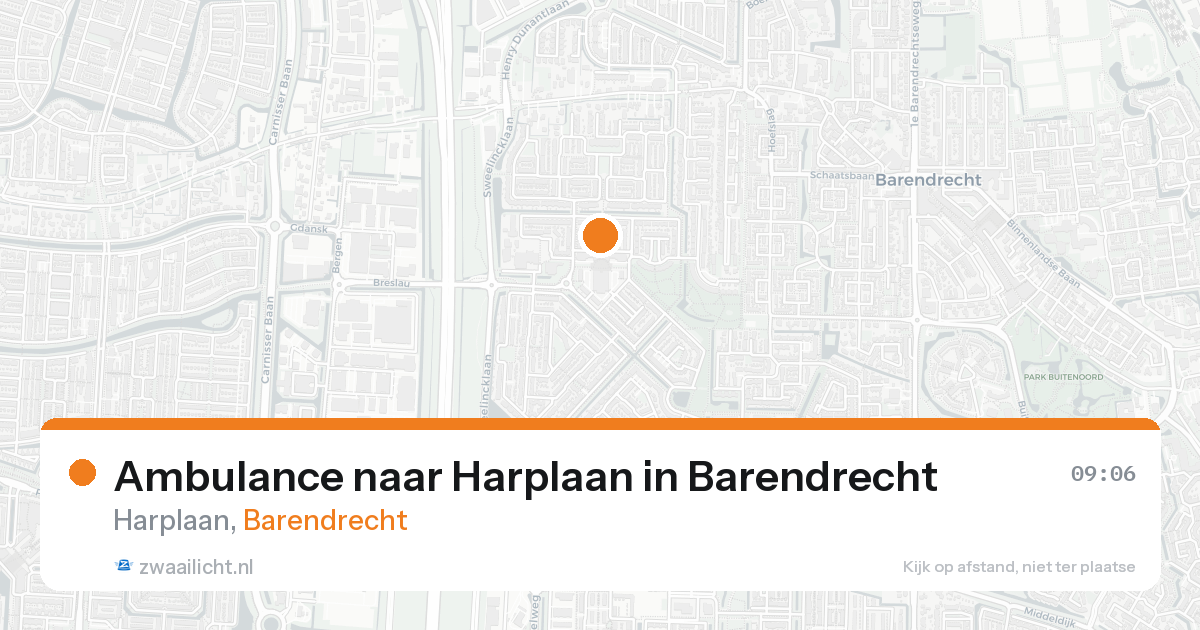 Ambulance naar Harplaan in Barendrecht — 22 aug 2026