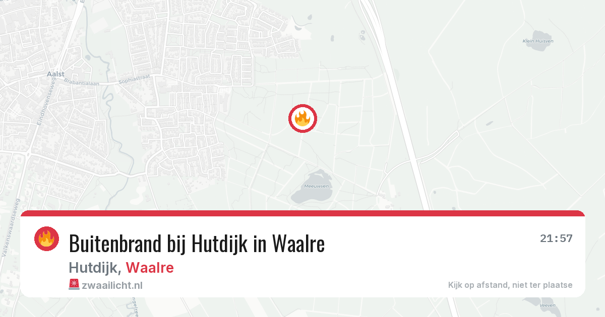 Buitenbrand bij Hutdijk in Waalre — 18 jul 2026