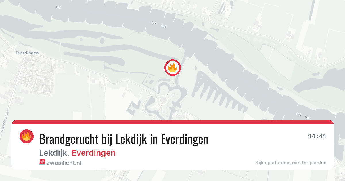 Brandgerucht bij Lekdijk in Everdingen — 9 jun 2026