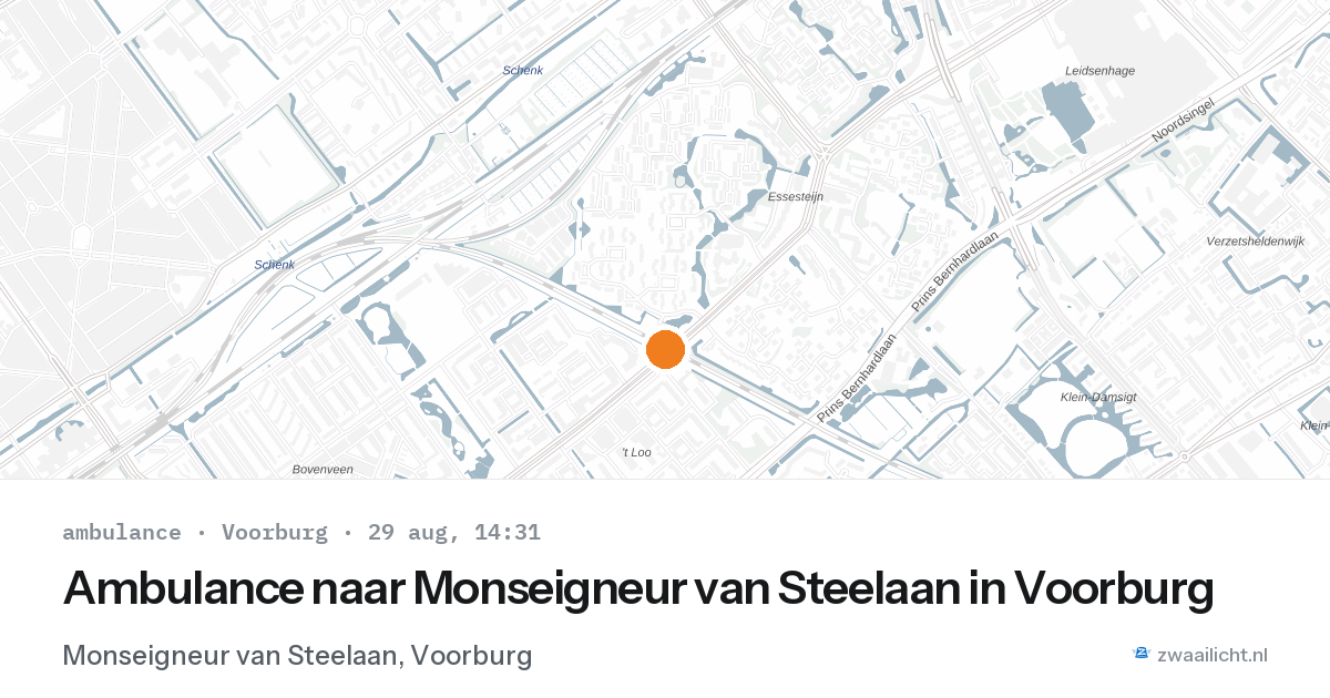 Ambulance naar Monseigneur van Steelaan in Voorburg — 29 aug 2026