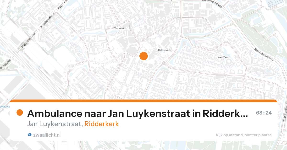 Ambulance naar Jan Luykenstraat in Ridderkerk — 27 aug 2026