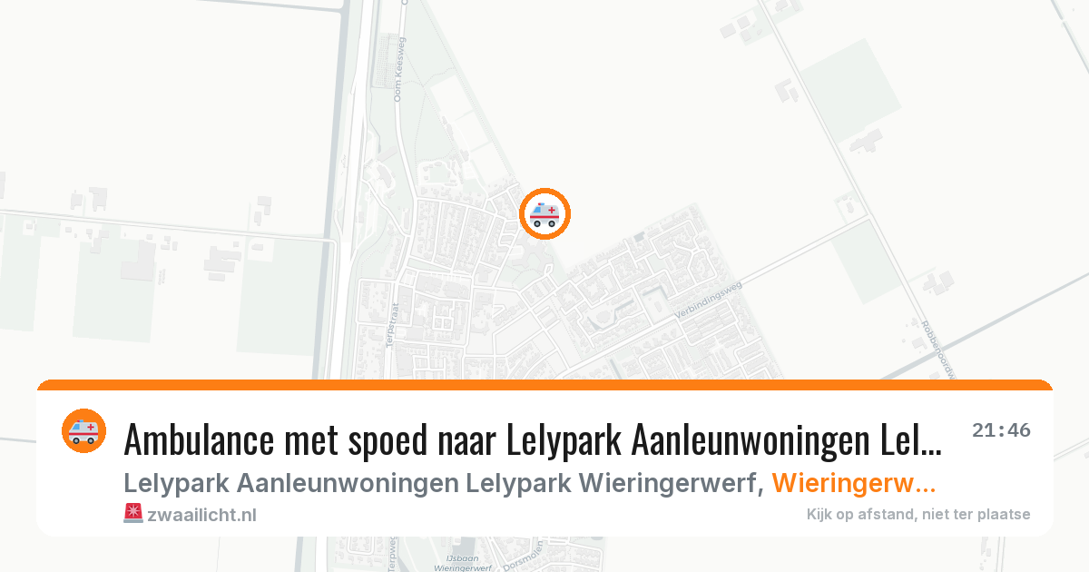 Ambulance met spoed naar Lelypark Aanleunwoningen Lelypark Wieringerwerf in Wieringerwerf — 3 mei 2026