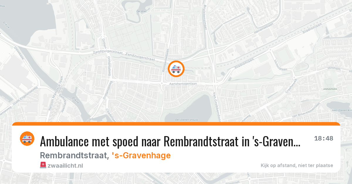 Ambulance met spoed naar Rembrandtstraat in 's-Gravenhage — 1 apr 2026
