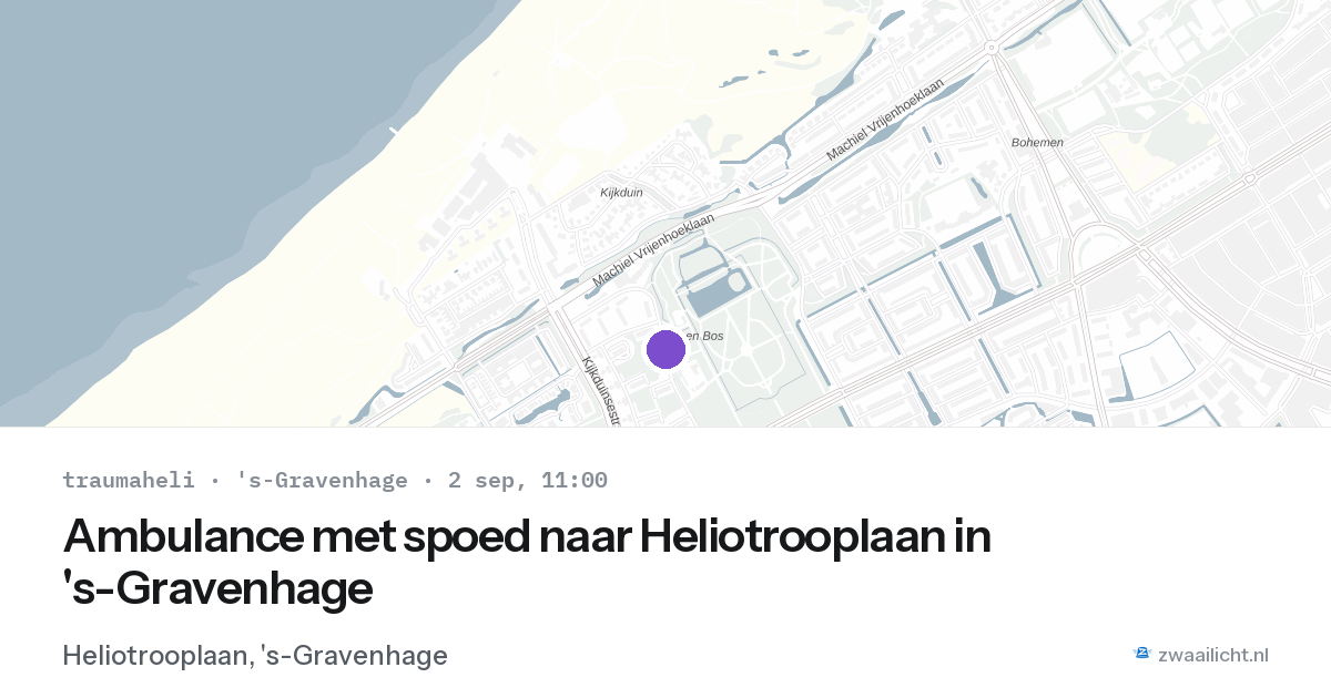 Ambulance met spoed naar Heliotrooplaan in 's-Gravenhage — 2 sep 2026