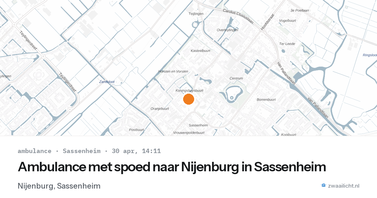 Ambulance met spoed naar Nijenburg in Sassenheim — 30 apr 2026