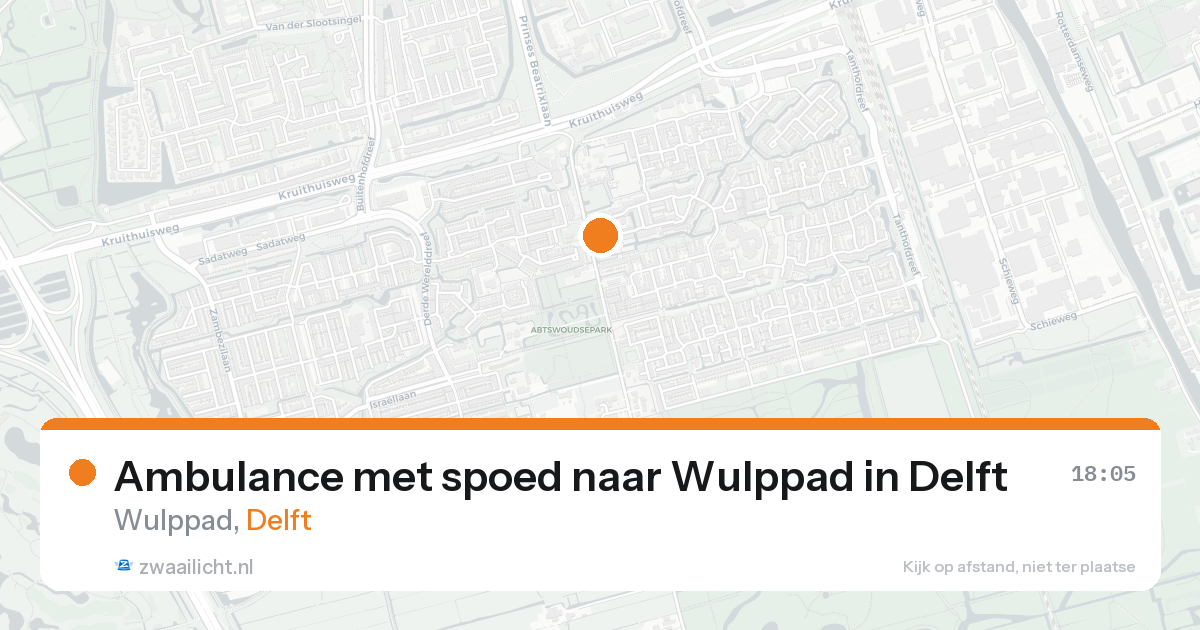 Ambulance met spoed naar Wulppad in Delft — 20 aug 2026
