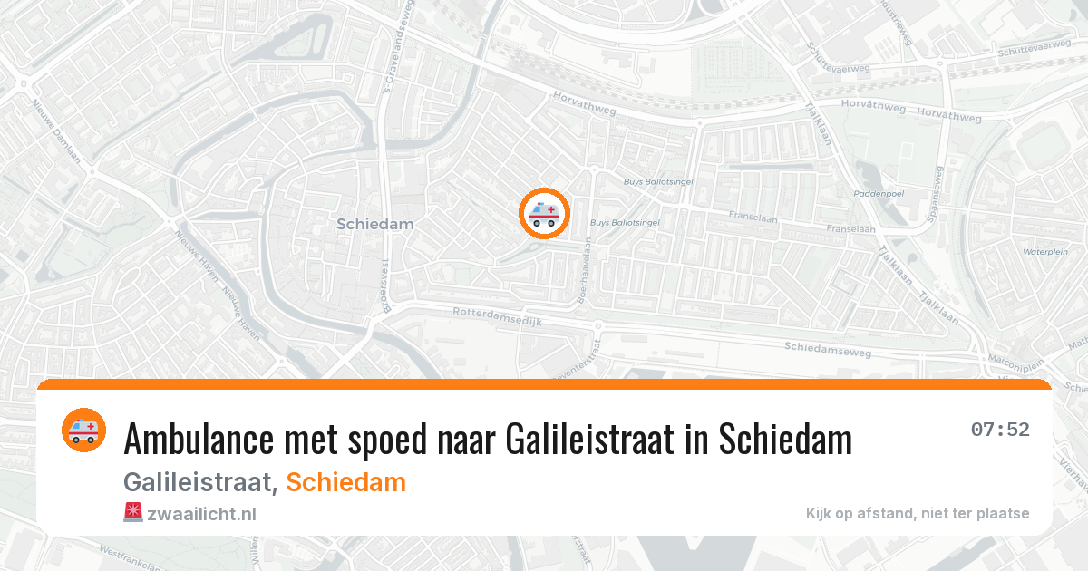Ambulance met spoed naar Galileistraat in Schiedam — 11 aug 2026