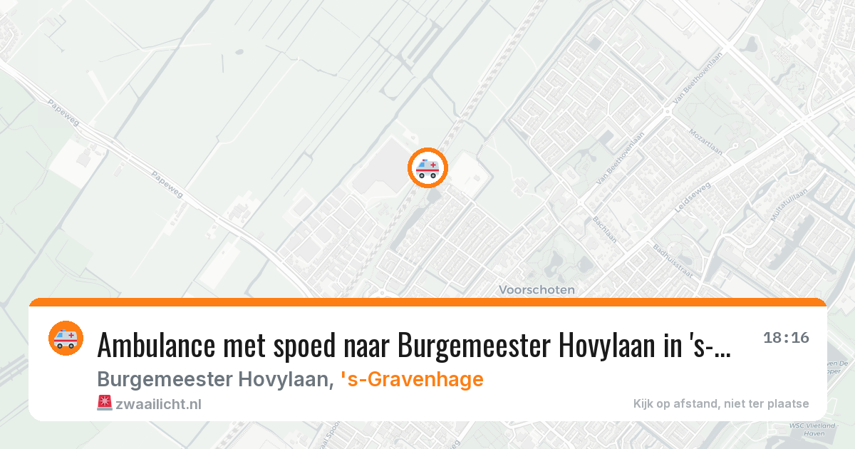 Ambulance met spoed naar Burgemeester Hovylaan in 's-Gravenhage — 18 jan 2026