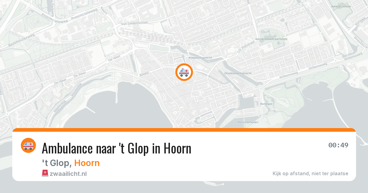 Ambulance naar 't Glop in Hoorn — 5 jul 2026