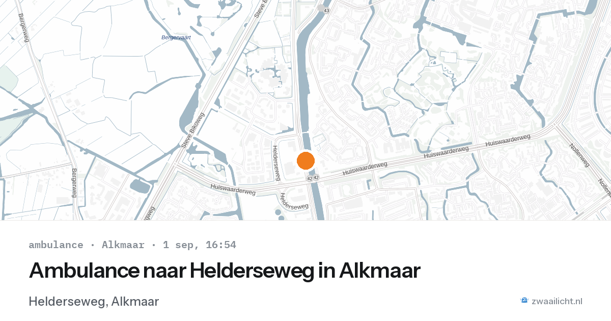 Ambulance naar Helderseweg in Alkmaar — 1 sep 2026
