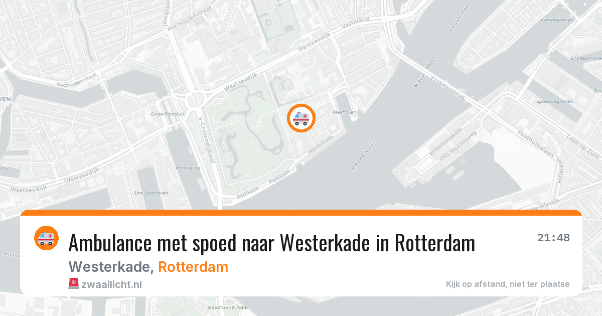 Ambulance met spoed naar Westerkade in Rotterdam — 3 aug 2026
