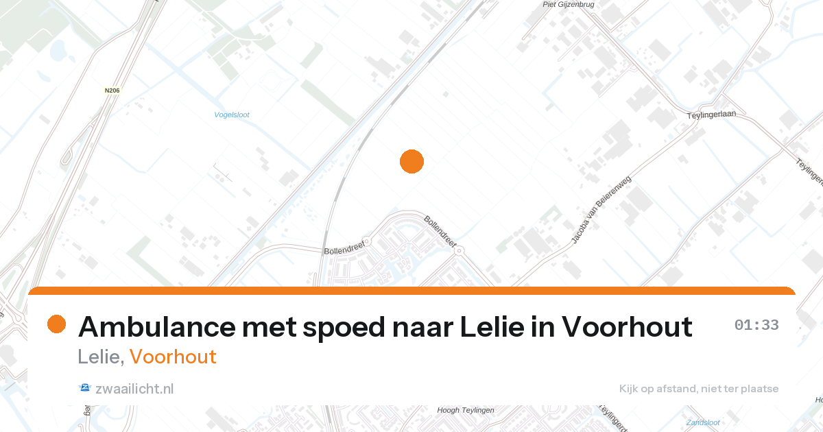 Ambulance met spoed naar Lelie in Voorhout — 27 aug 2026