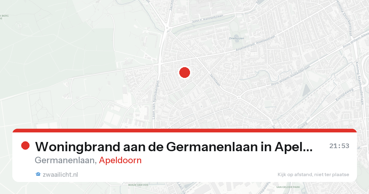 Woningbrand aan de Germanenlaan in Apeldoorn — 21 aug 2026