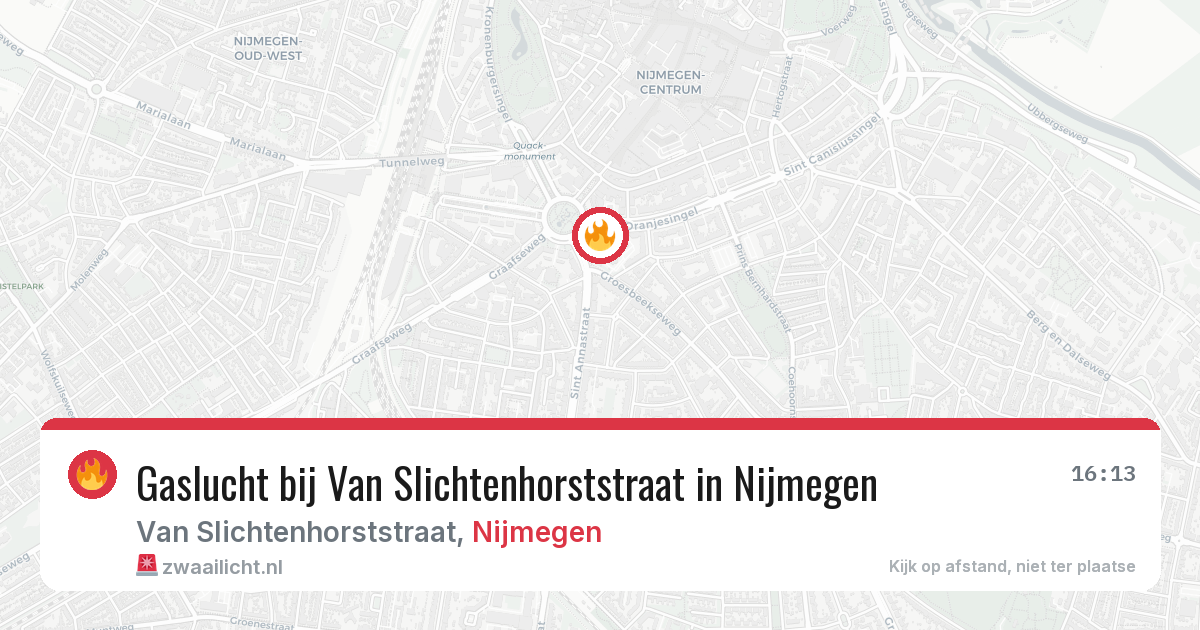Gaslucht bij Van Slichtenhorststraat in Nijmegen — 3 apr 2026